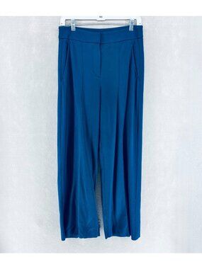 Kit Ace Pants Womens 6 Blue Stretch Pleated Dress Slacks Career Minimalist